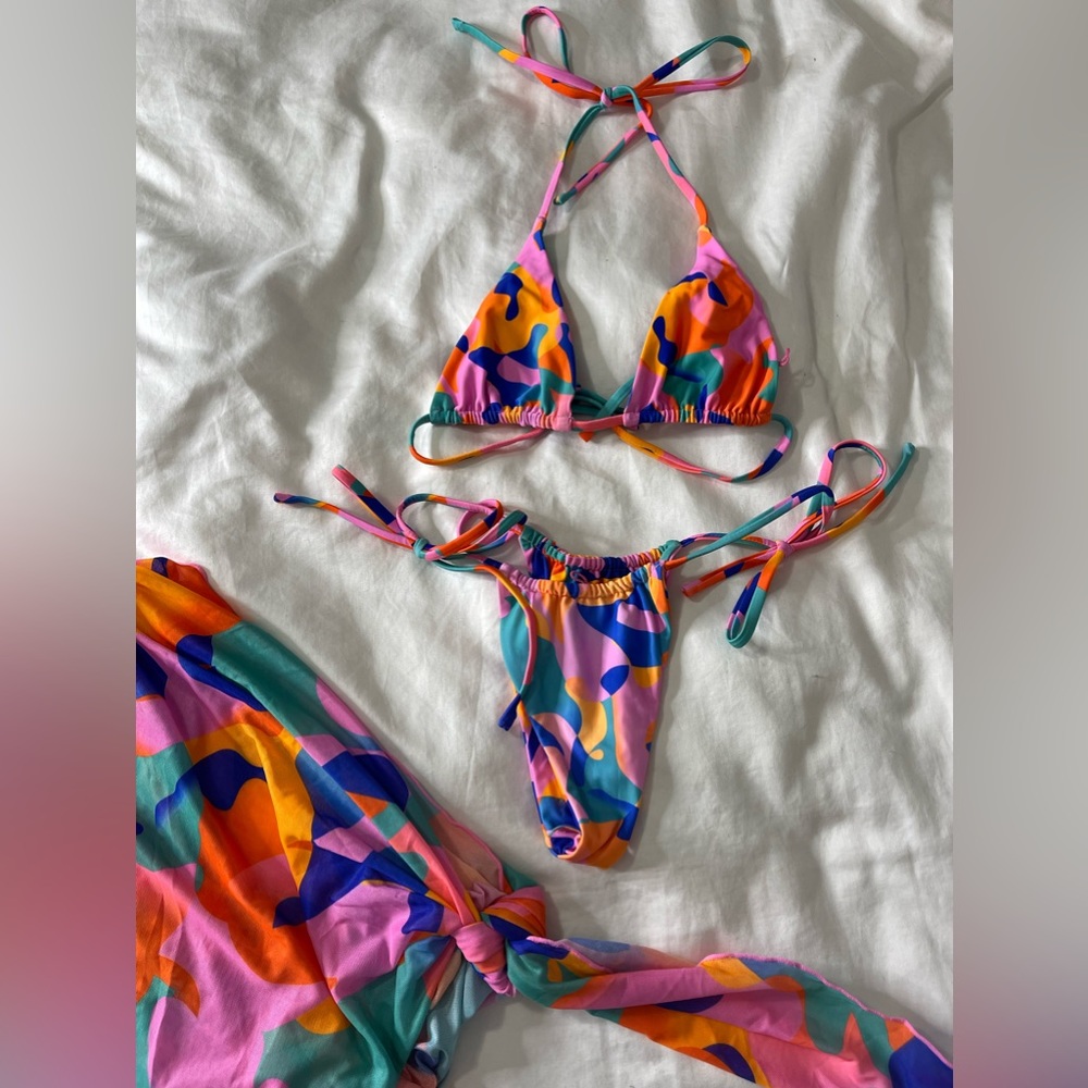 Tiger Mist bathing suit + sarong set